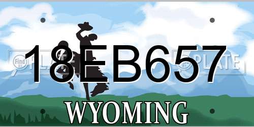 18EB657 Wyoming License Plate
