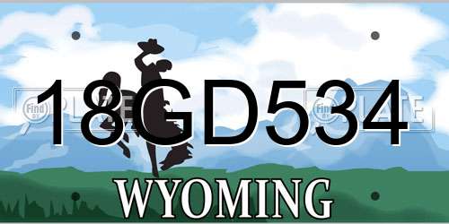 18GD534 Wyoming License Plate