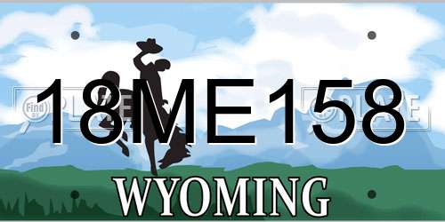 18ME158 Wyoming License Plate
