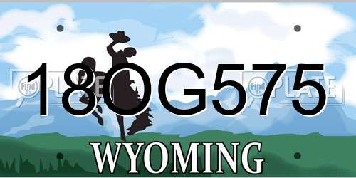 18OG575 Wyoming License Plate