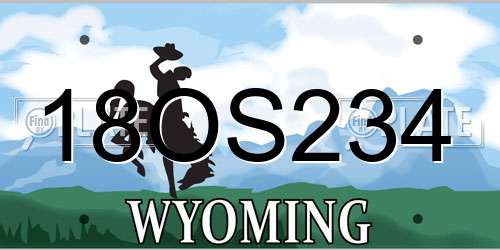 18OS234 Wyoming License Plate
