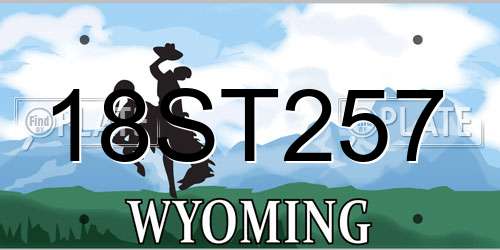 18ST257 Wyoming License Plate