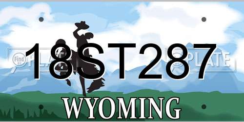 18ST287 Wyoming License Plate