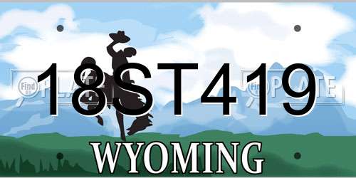 18ST419 Wyoming License Plate