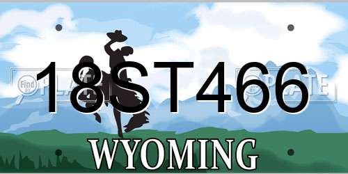 18ST466 Wyoming License Plate