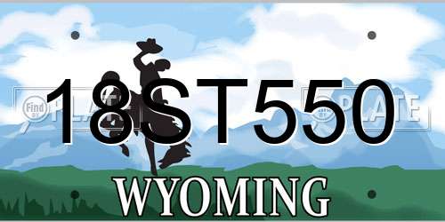 18ST550 Wyoming License Plate