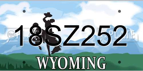 18SZ252 Wyoming License Plate