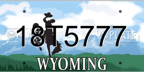 18T5777 Wyoming License Plate