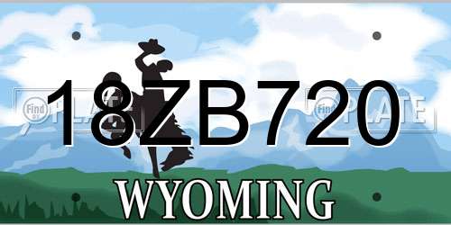 18ZB720 Wyoming License Plate