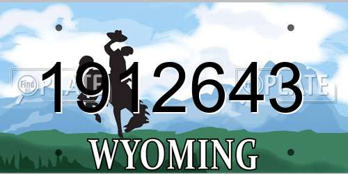 1912643 Wyoming License Plate