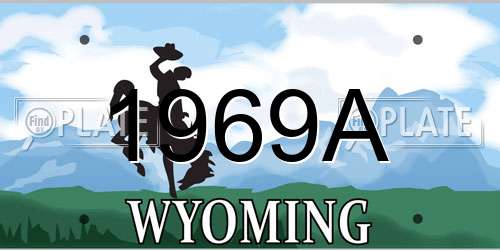 1969A Wyoming License Plate