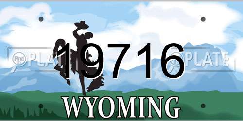 19716 Wyoming License Plate
