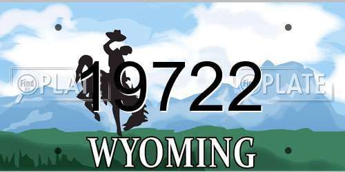 19722 Wyoming License Plate
