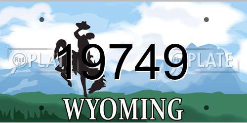 19749 Wyoming License Plate
