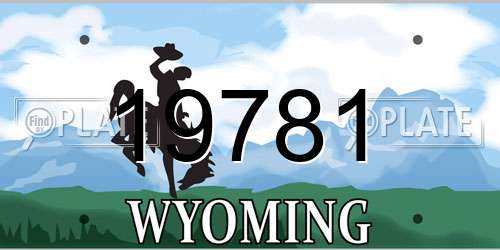 19781 Wyoming License Plate