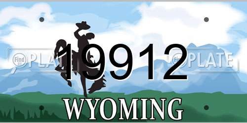 19912 Wyoming License Plate