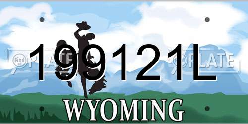 199121L Wyoming License Plate