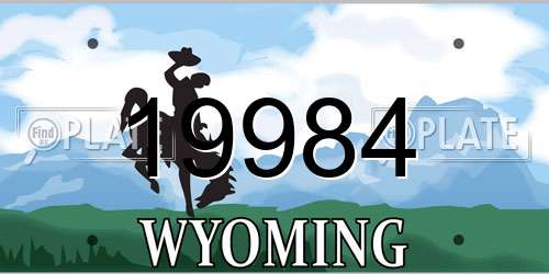 19984 Wyoming License Plate