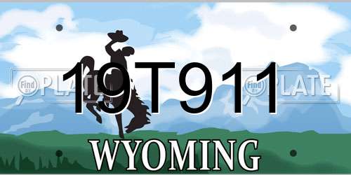 19T911 Wyoming License Plate