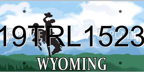 19TRL1523 Wyoming License Plate