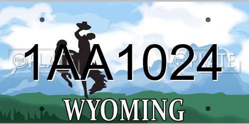 1AA1024 Wyoming License Plate