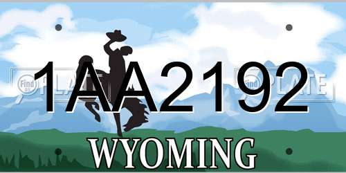 1AA2192 Wyoming License Plate