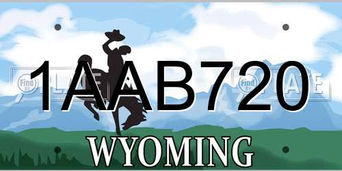 1AAB720 Wyoming License Plate