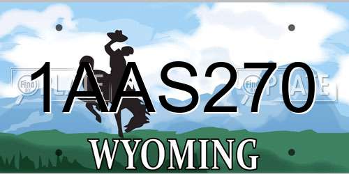 1AAS270 Wyoming License Plate