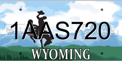 1AAS720 Wyoming License Plate