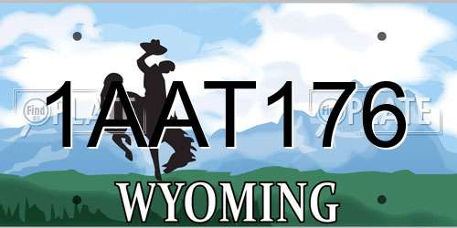1AAT176 Wyoming License Plate