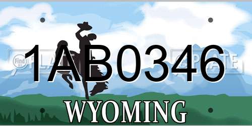 1AB0346 Wyoming License Plate