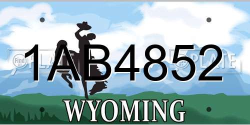 1AB4852 Wyoming License Plate