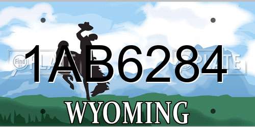 1AB6284 Wyoming License Plate