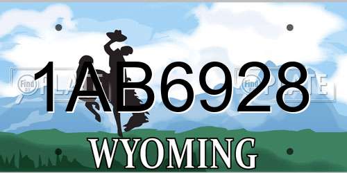 1AB6928 Wyoming License Plate