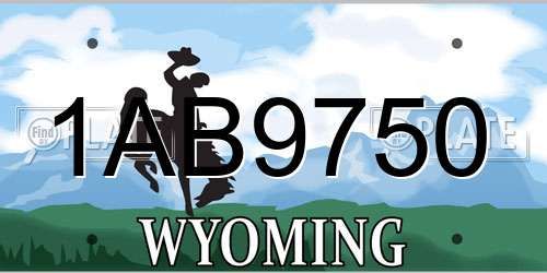 1AB9750 Wyoming License Plate