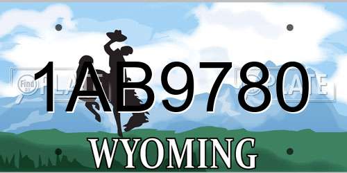 1AB9780 Wyoming License Plate