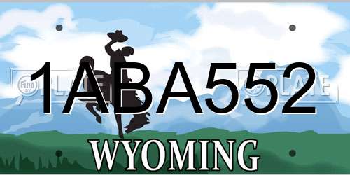 1ABA552 Wyoming License Plate