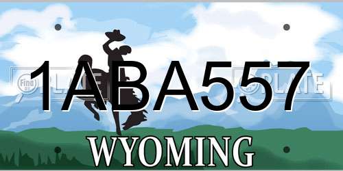 1ABA557 Wyoming License Plate