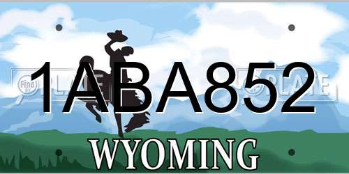 1ABA852 Wyoming License Plate