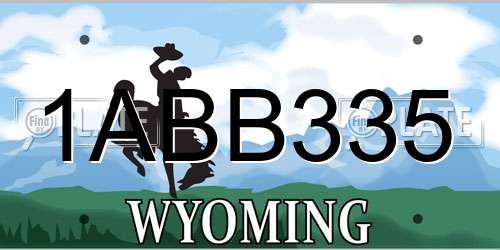 1ABB335 Wyoming License Plate