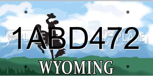 1ABD472 Wyoming License Plate