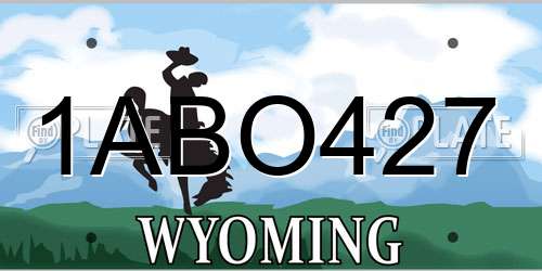 1ABO427 Wyoming License Plate