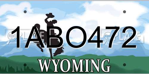 1ABO472 Wyoming License Plate