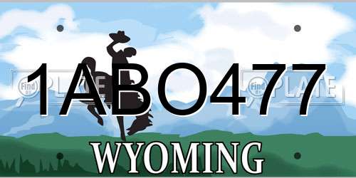 1ABO477 Wyoming License Plate