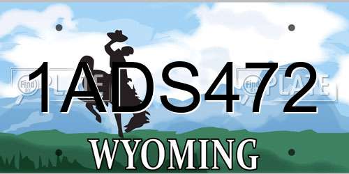 1ADS472 Wyoming License Plate