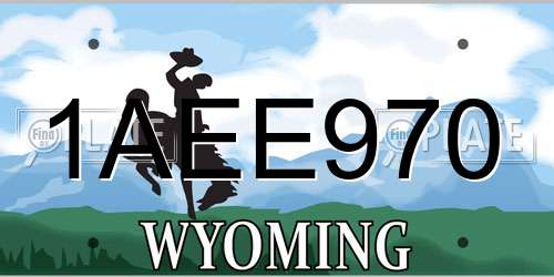 1AEE970 Wyoming License Plate
