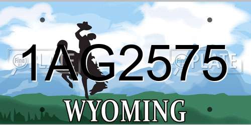 1AG2575 Wyoming License Plate