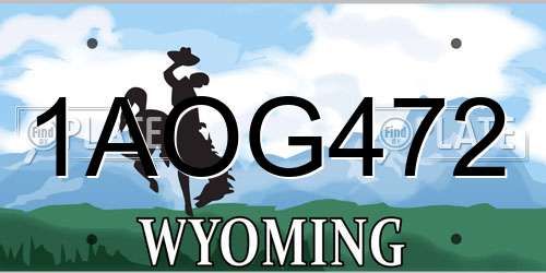 1AOG472 Wyoming License Plate
