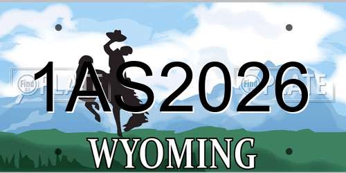 1AS2026 Wyoming License Plate