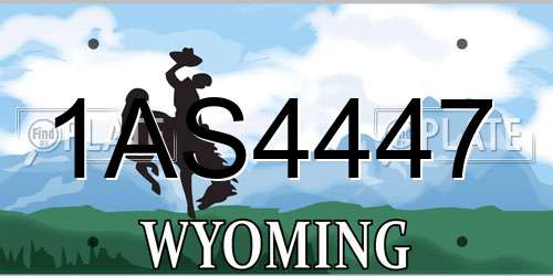 1AS4447 Wyoming License Plate